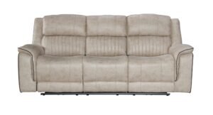 3 seater sofa, family sofa, reclining sofa for sale, recliner sofa with console, electric recliner sofa, beige sofa, USB charging sofa