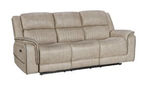 3 seater sofa, family sofa, reclining sofa for sale, recliner sofa with console, electric recliner sofa, beige sofa, USB charging sofa