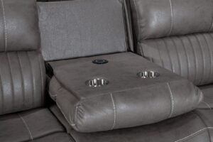 Maria Sofa 2 Seater Gris with console and cup holders