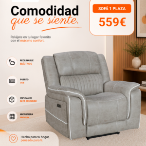 Maria Sofa 1 Seater Gris Claro