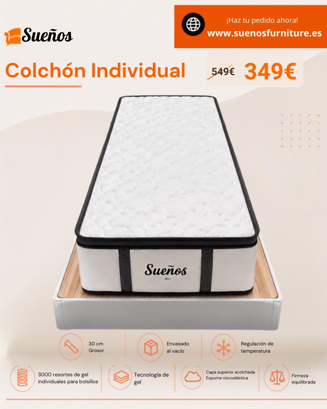 Suenos single mattress 90x190 Suenos single mattress 90x190