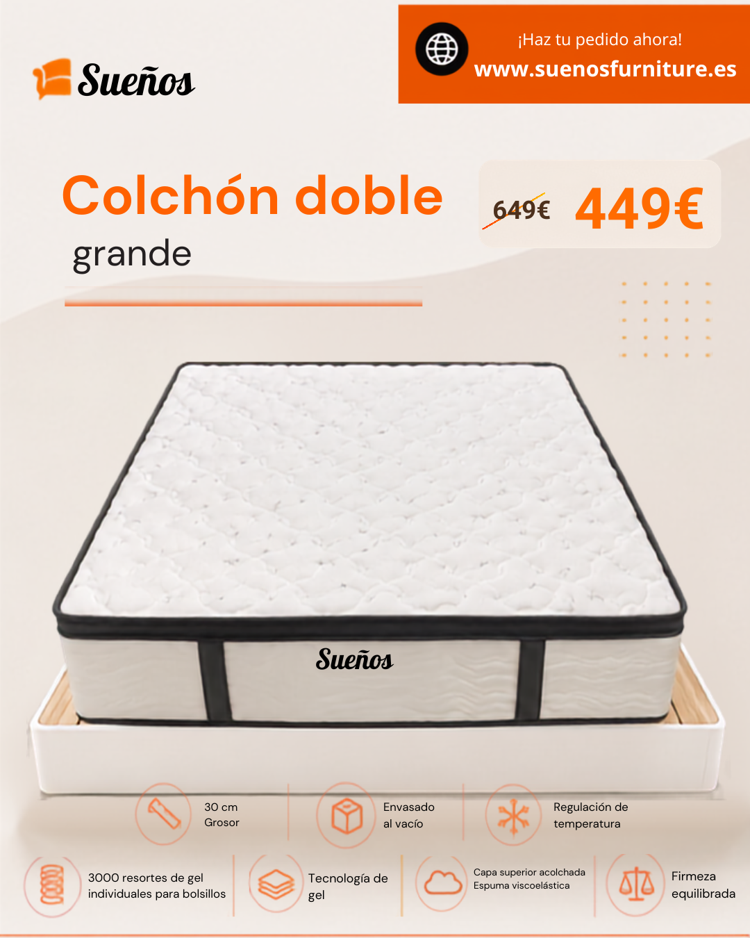 Suenos king mattress 150x190 Suenos king mattress 150x190
